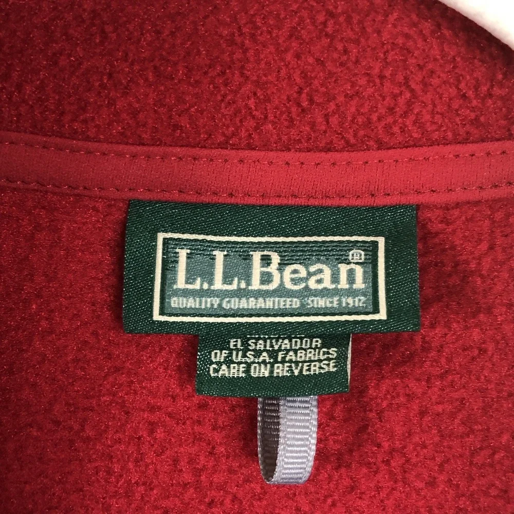 L.L. Bean Polartec Full Zip Fleece Vest Mens Sz L Red Pockets Comfortable